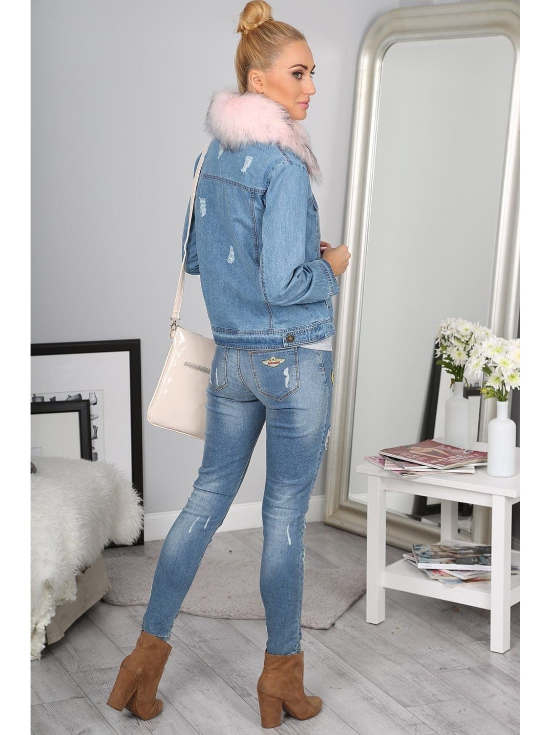 Hellrosa Jeansjacke 702 – Online-Shop – Boutique